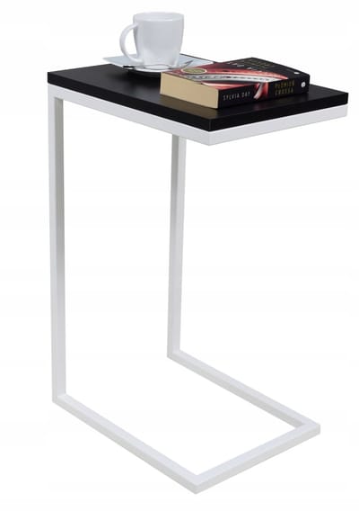 FutuStal - Bijzettafel - Wit Mat - Zwart - Stalen Frame
