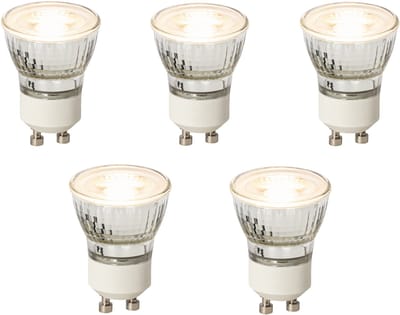 LUEDD Set van 5 GU10 dimbare LED lampen 35mm 4W 200 lm 2700K