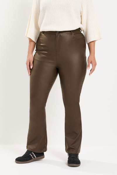 Yours Chocoladebruine Flared Broek Size Short > 42