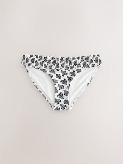 Next - Dames - Gerimpelde bikinislip met hoge taille - Crème