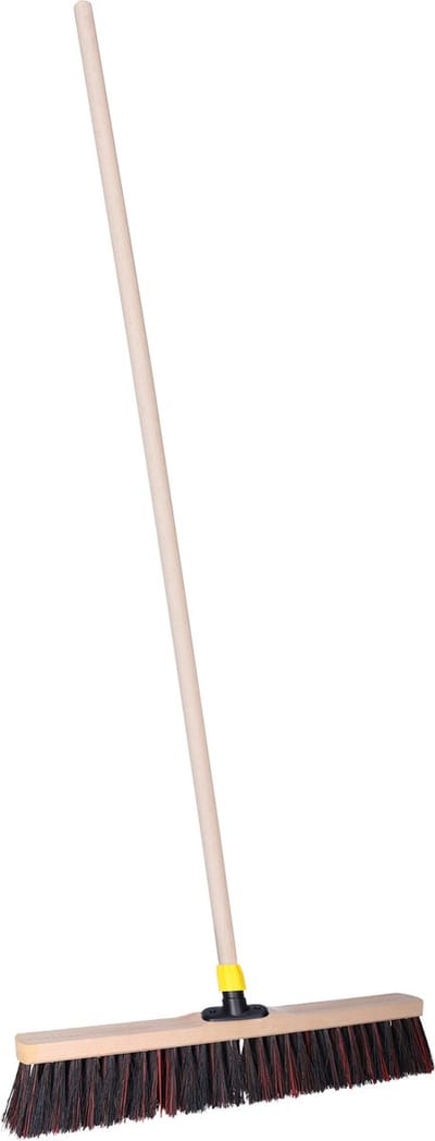 Brumag Straatbezem ODIN voor harde ondergrond - Harde bezemkop van 50 cm breed - Houten steel 120 cm