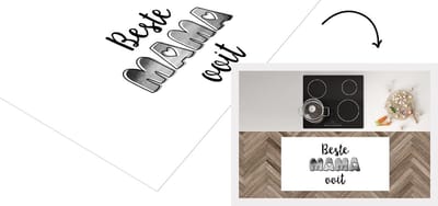 Keukenloper - Loper keuken - Spreuken - Quotes Beste Mama Ooit - Moeder - Moederdag - zwart wit - 120x60 cm - Keukenloper vinyl