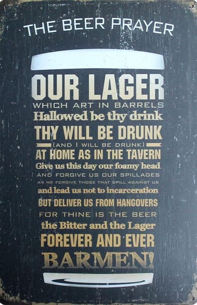 Bier - Barman - Metalen Decoratie Wandbord - Tuin - Vaderdag