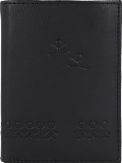 oxmox Leren portemonnee Leather RFID Protect Kombibörse Jumping Jack Embossed Black zwart