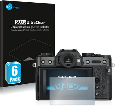 Savvies - Screenprotector voor Fujifilm X-T30 ll - Folie Beschermfolie transparant 6 Stuks