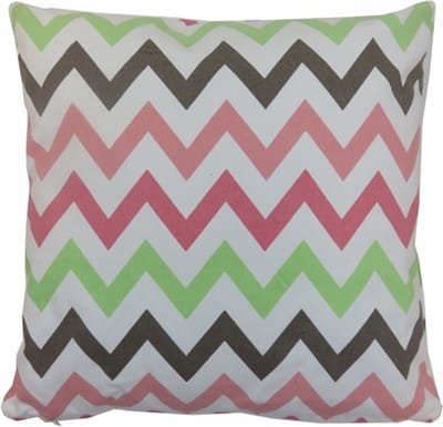 Kussen Multi Zigzag Strawber | 45 X 45 | Sierkussen Voor Woonkamer Of Slaapkamer