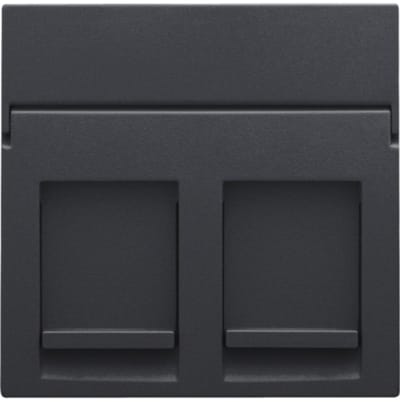Niko centraalplaat 2-voudig tbv RJ draagring anthracite - 122-65200
