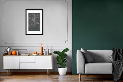 Fotolijst incl. Poster - Stadskaart – Grijs - Kaart – Marche en Famenne – België – Plattegrond - 40x60 cm - Posterlijst