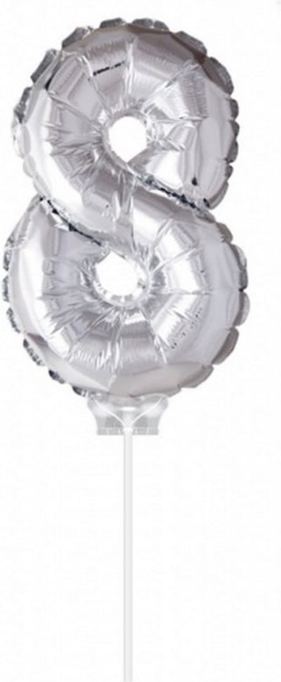 Folie ballon 8 zilver 40cm