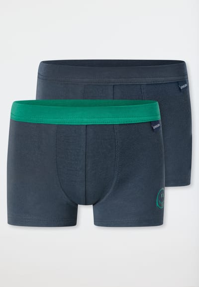 Shorts, set van 2, Smiley donkerblauw - Fine Rib 92