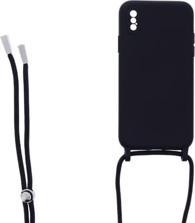 Ketting silicone telefoonhoesje Geschikt voor: iPhone X / XS - TPU - Silicone - Zwart - ZT Accessoires