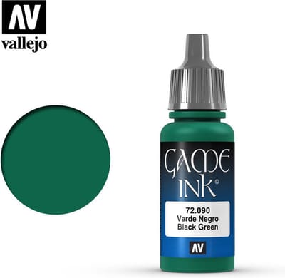Vallejo Hobbyverf Acrylverf - 72090 Game Color - Black Green Ink - Acryl - Verf flesje - 18 ml