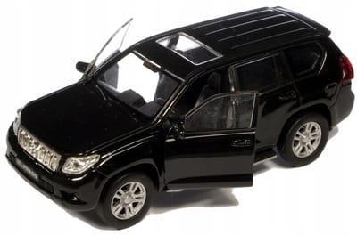 Welly Toyota Land Cruiser Prado model auto, zwart, schaal 1:34-1:39