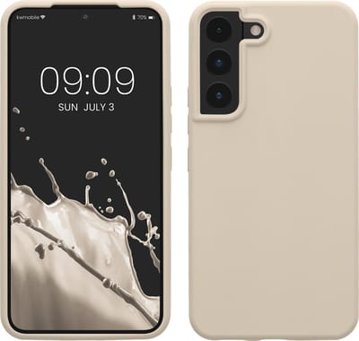 kwmobile telefoonhoesje geschikt voor Samsung Galaxy S22 - Hoesje met siliconen coating - Smartphone case in crème