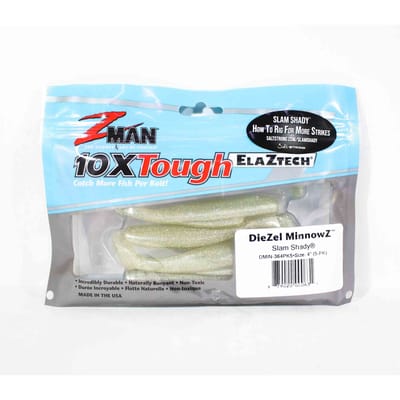 Zman zacht kunstaas Diezel MinnowZ 4 Inch 5/Pack Slam Shady (0631) white