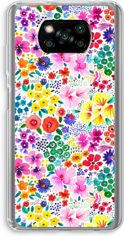 Case Company® - Hoesje geschikt voor Poco X3 Pro hoesje - Little Flowers - Soft Cover Telefoonhoesje - Bescherming aan alle Kanten en Schermrand