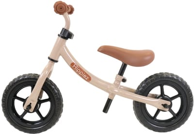 Hippiez Metalen Loopfiets Worker Old Sand vanaf 2 jaar - Beige Loop Fiets - Verstelbaar Zadel en Stuur - Voor Jongens en Meisjes - Compact en Veilig - Lage Instap