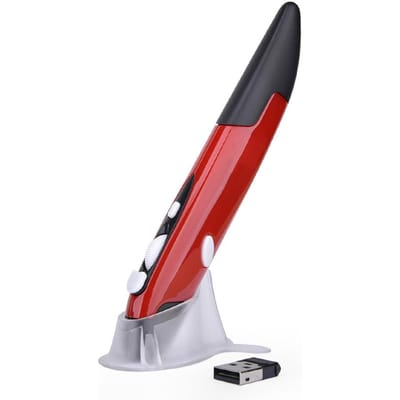 2,4 GHz draadloze optische muispen Verstelbare 500 / 1000 DPI Optische presentator Flip-pen voor pc Android rood