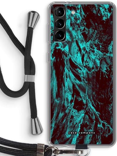 Case Company® - Hoesje met koord geschikt voor Samsung Galaxy S21 Plus hoesje met Koord - Ice Age - Telefoonhoesje met Zwart Koord - Bescherming aan alle Kanten en Over de Schermrand