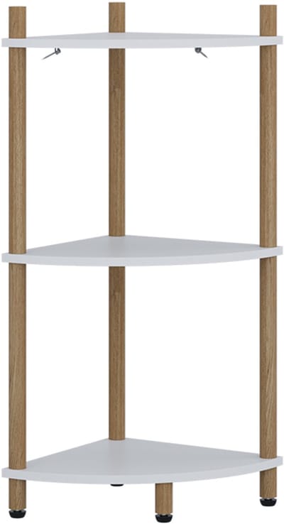 Vicco Bivio Hoekrek – 29 x 72 cm met 3 opbergvakken Wit/dennenhout