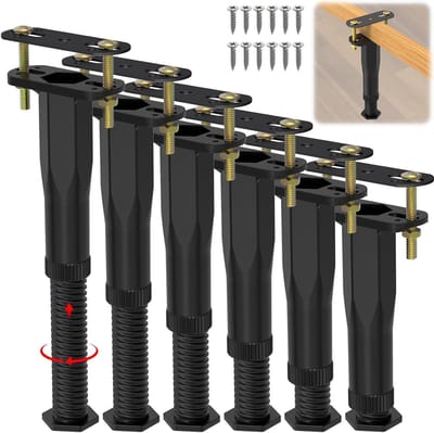 Bedsteunpoten - Meubelpoten - Bedframe Stabiliseren - Verbreed & Stabiel Ontwerp - 65-11 Inch - Zwart
