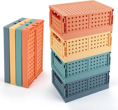 Vouwbare Opbergdoos met Deksel, 24 cm x 16 cm x 10 cm, Ideaal voor Organisatie, Mini Opbergmand en Winkelmand