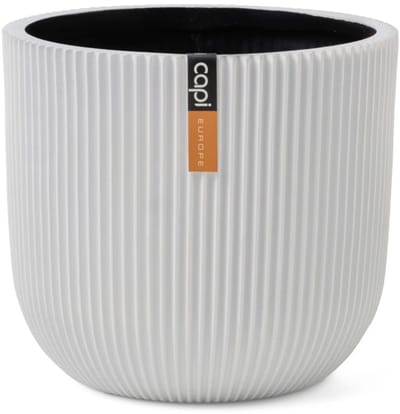 Capi Europe - Bloempot bol Groove Colours - 9x8 - Wit - Opening Ø - Bloempot voor binnen - 5 jaar garantie - BGVWE139