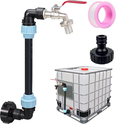 Thijox - IBC Zwanenhals Waterkraan 3/4 Inch S60 x 6, Adapter voor Gemakkelijk Vullen van Gieter, Accessoires voor Regenton en Vat, Tuin en Buitenleven