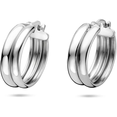 Zilveren gerhodineerde oorringen 18 mm - 1341594