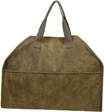 Draagzak Haardhout - Hout Opslagtas - Haardhout Transport - Hoge Capaciteit - 57x24x46 cm - Bruin
