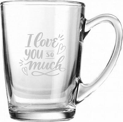 Gegraveerde Theeglas 32cl I Love you so much - valentijnsdag - valentijn