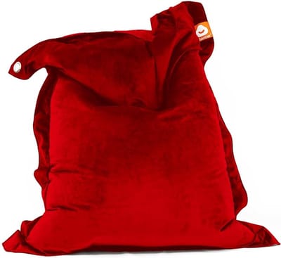 Whoober rechthoek zitzak St. Tropez M velvet rood - Wasbaar - Zacht en comfortabel