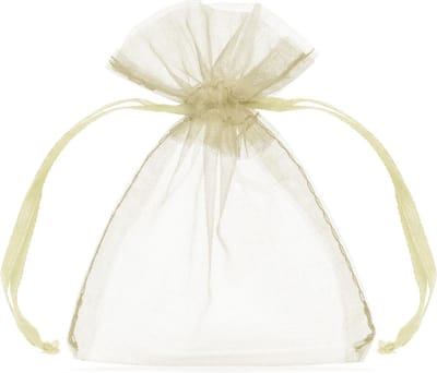 Partydeco - Organza zakjes creme (20st)