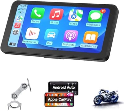 6,25 inch Motorfiets Navigatiescherm - Draadloze CarPlay & Android Auto - IP67 Waterdicht - 900 Nits Helderheid - GPS Navigatie