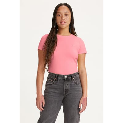 Levi's Ss Rib Baby Tee Tameless Rose Maat: XS | Tops Outlet | Dames | Roze