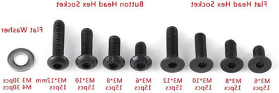 120 Stuks M3 Hex Socket Schroeven M3x6/8/10/12 met 60 Stuks M3/M4 Platte Ringen en Assortiment Kit voor Bevestiging en Montage