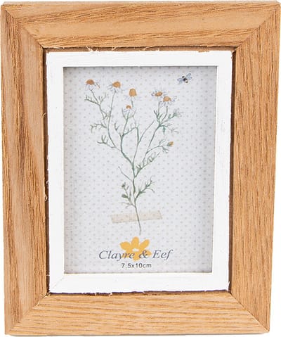 Clayre & Eef Fotolijst 7x10 cm Bruin Wit MDF