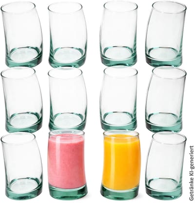 12-delige set SAIL glazen gebogen van gerecycled glas – 42542