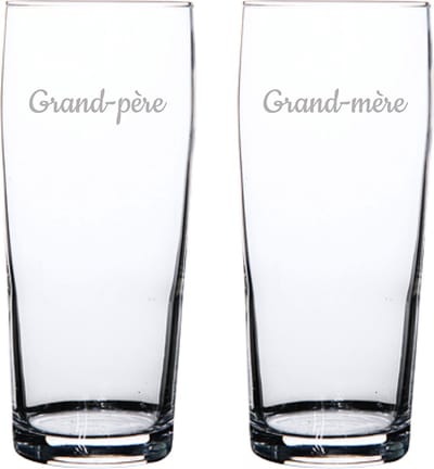 Bierfluitje gegraveerd - 19cl - Grand-père & Grand-mère