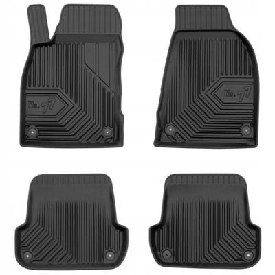Premium Rubberen Mattenset No.77 - Geschikt voor Audi A4 (B6) 2000-2004 - Perfecte Pasvorm - TPE Elastomeer - Zwart - 4-delig - FROGUM