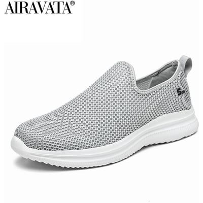 Heren Loafers Lichte wandelschoenen Ademende zomer Comfortabele vrijetijdsschoenen Heren Sneakers Plus paar sneakers 41 lichtgrijze kleur