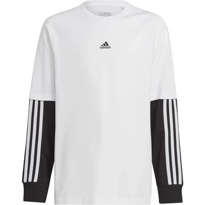 Adidas Street Jam 2in1 T-shirt Met Lange Mouwen Wit 7-8 Years Jongen