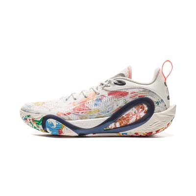 Li Ning DLO1 Canvas Russell One Lichtgewicht Technologie Stabiele Ondersteuning Demping Lage Top Basketbalschoenen Heren sneaker Off-White ABPV009-43 44⅓ white