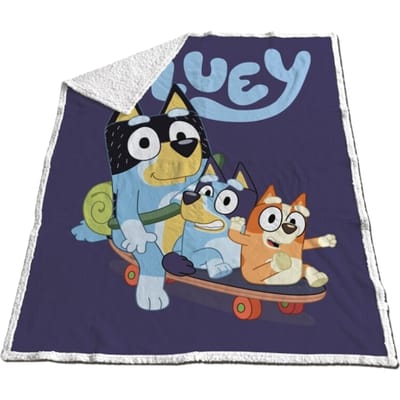 Bluey skateboard fleece plaid 120 x 150 cm - polyester