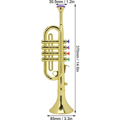Kinder Trompet Gouden Coating Plastic Kinderen Kleuterschool Muziek Cadeau Blaasinstrument Kleuterschool Muziek goud