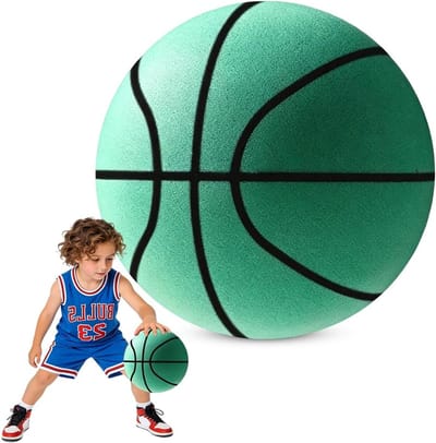 Stille Basketbal - Schuim Trainingsbal - Indoor Dribbelen - Geluidsabsorberend Schuim - Maat 7 - Groen