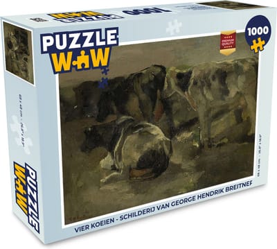 Puzzel Vier koeien - Schilderij van George Hendrik Breitner - Legpuzzel - Puzzel 1000 stukjes volwassenen