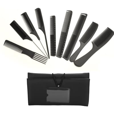 10 stuks set Kapperskamset Grote Capaciteit Hairstyling Kam Opbergtas Etui Kit