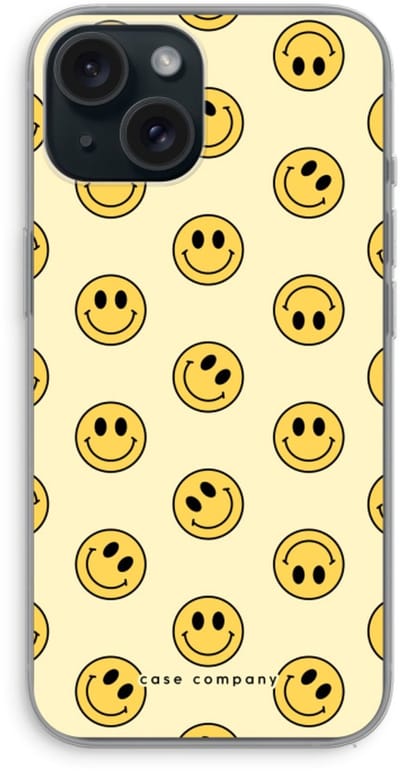 Case Company® - Hoesje geschikt voor iPhone 15 hoesje - Smiley N°2 - Soft Cover Telefoonhoesje - Bescherming aan alle Kanten en Schermrand