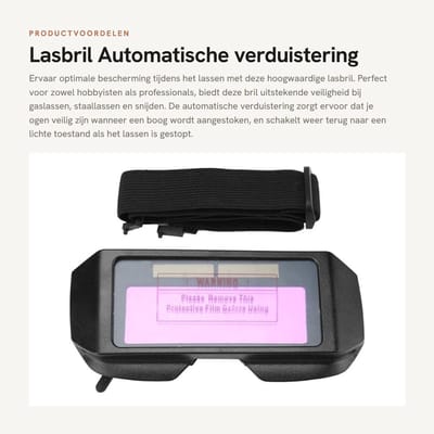 Dailygoods- Lasbril met automatische verduistering - Zonne-energie - UV-bescherming - Infraroodbescherming - Verblindingsbescherming - Veiligheidsbril voor lassen - Lasgoggles